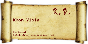 Khon Viola névjegykártya
